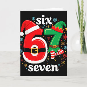 Grappige Meme Zes Zeven 67 Elf 6 7 Kerstman Kerstm Kaart