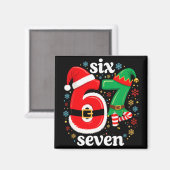 Grappige Meme Zes Zeven 67 Elf 6 7 Kerstman Kerstm Magneet (Voorkant / Achterkant)