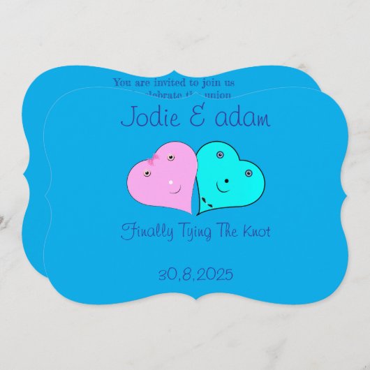 Grappige meneer en mevrouw harten kaart (Voorkant / Achterkant)