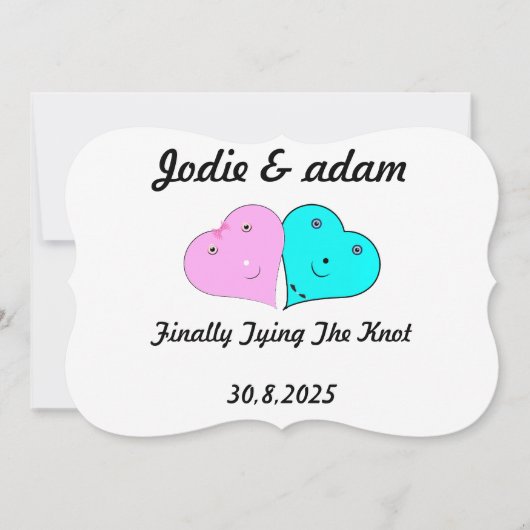 Grappige meneer en mevrouw harten kaart (Voorkant)