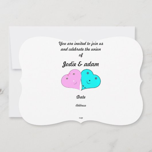 Grappige meneer en mevrouw harten kaart (Achterkant)