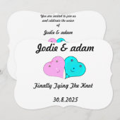 Grappige meneer en mevrouw harten kaart (Voorkant / Achterkant)