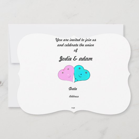 Grappige meneer en mevrouw harten kaart (Achterkant)