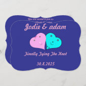 Grappige meneer en mevrouw harten kaart (Voorkant / Achterkant)