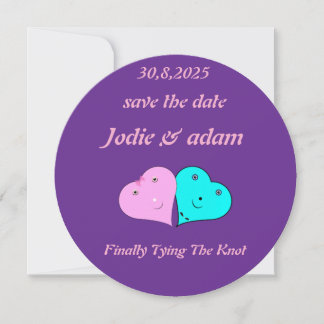 Grappige meneer en mevrouw harten save the date