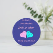 Grappige meneer en mevrouw harten save the date (Staand voorkant)