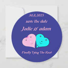 Grappige meneer en mevrouw harten save the date