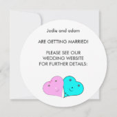 Grappige meneer en mevrouw harten save the date (Achterkant)