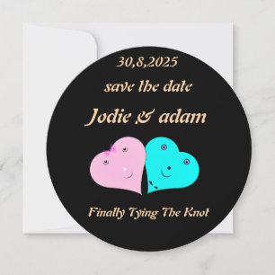 Grappige meneer en mevrouw harten save the date