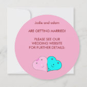 Grappige meneer en mevrouw harten save the date (Achterkant)