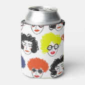 Grappige menigte mensen: naadloos ontwerp. blikjeskoeler (Blikje Voorkant)