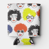 Grappige menigte mensen: naadloos ontwerp. blikjeskoeler (Voorkant)