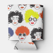 Grappige menigte mensen: naadloos ontwerp. blikjeskoeler (Achterkant)