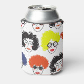 Grappige menigte mensen: naadloos ontwerp. blikjeskoeler (Blikje Achterkant)