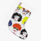 Grappige menigte mensen: naadloos ontwerp. kleine kerstsok (Voorkant (Hangend))