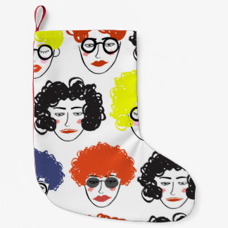 Grappige menigte mensen: naadloos ontwerp. kleine kerstsok