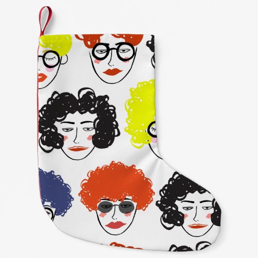 Grappige menigte mensen: naadloos ontwerp. kleine kerstsok (Voorkant)
