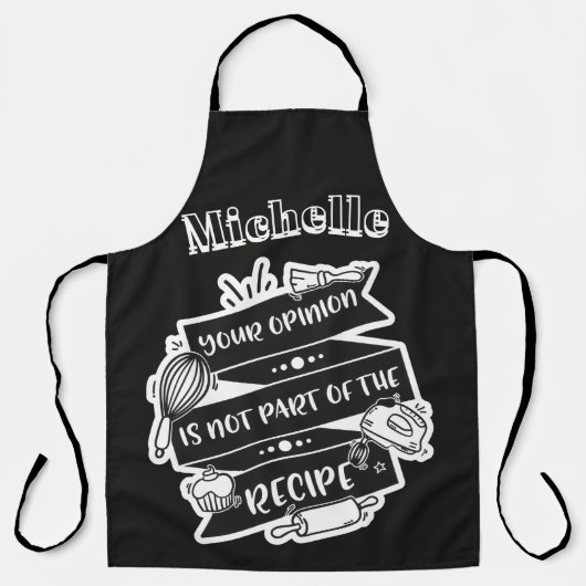 Grappige mening/recept schort (Voorkant)