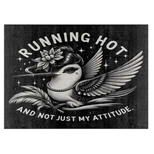 Grappige Menopauze Hot Flash Glass snijplank (Voorkant)