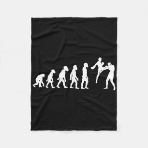 Grappige Mens Muay Thai Evolutie Kickboksen Mma Bo Fleece Deken