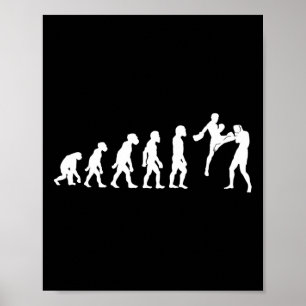 Grappige Mens Muay Thai Evolutie Kickboksen Mma Bo Poster
