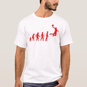 Grappige menselijke evolutie naar basketbalspeler t-shirt