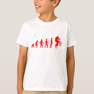 Grappige menselijke evolutie naar mountainbiker sp t-shirt