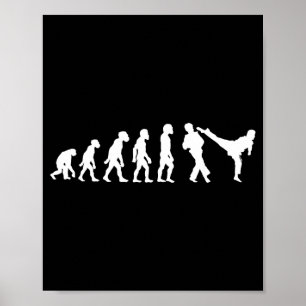 Grappige menselijke taekwondo vechter evolutie Kor Poster