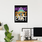 Grappige Mensen Bestaan Niet Retro Sci-fi Alien Poster (Thuiskantoor)