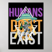 Grappige Mensen Bestaan Niet Retro Sci-fi Alien Poster (Voorkant)