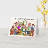 Grappige Mensen Gelukskaart Kaart (Gele Bloem)