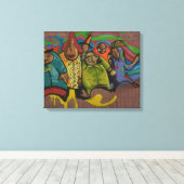 Grappige mensen Graffiti Straatkunst, echte wereld Canvas Afdruk (Insitu (Houten vloer))