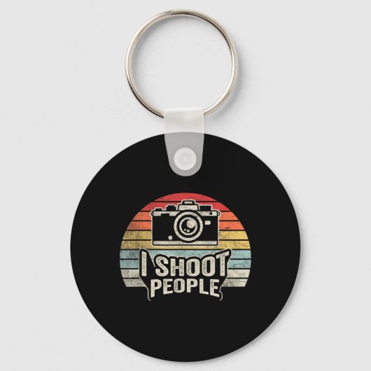 Grappige Mensen Schieten Fotograaf Retro Vintage Sleutelhanger (Voorkant)