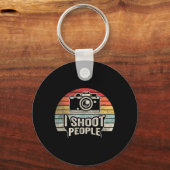 Grappige Mensen Schieten Fotograaf Retro Vintage Sleutelhanger (Voorkant)