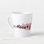 Grappige “Meow” Kat met Bril Design Latte Mok (Linkerhoek)