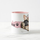 Grappige “Meow” Kat met Bril Design Mok (Midden)