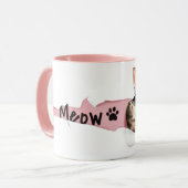 Grappige “Meow” Kat met Bril Design Mok (Voorkant links)
