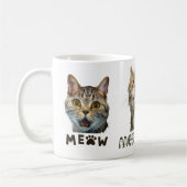 Grappige Meow Kattengezichtjes Witte Klassieke Mok (Links)