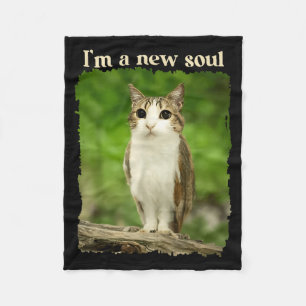 Grappige Meowl Meme, Kat Uil Meme Brainrot Gen Alp Fleece Deken