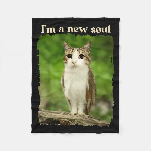 Grappige Meowl Meme, Kat Uil Meme Brainrot Gen Alp Fleece Deken (Voorkant)