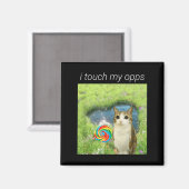 Grappige Meowl Meme, Kat Uil Meme Brainrot Gen Alp Magneet (Voorkant / Achterkant)