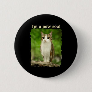 Grappige Meowl Meme, Kat Uil Meme Brainrot Gen Alp Ronde Button 5,7 Cm