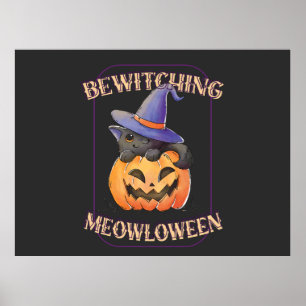 Grappige Meowloween  Poster