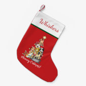 Grappige Meowy Catmas Katten Kerstboom Kleine Kerstsok (Voorkant (Hangend))