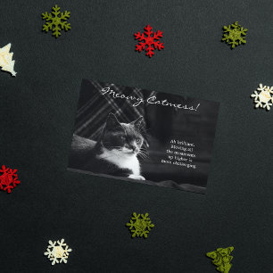 Grappige Meowy Kat Rommel Kerstmis Feestdagenkaart