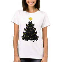 Grappige Meowy Kawaii zwarte katten kerstboom