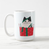 Grappige Meowy Kerst Kat Wraparound Koffiemok (Links)