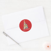 Grappige Meowy Kerstkatten Kerstboom Ronde Sticker (Envelop)