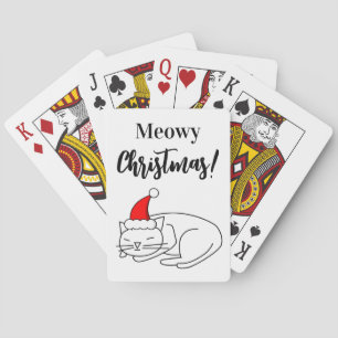 Grappige Meowy Kerstvakantie Kat Speelkaarten