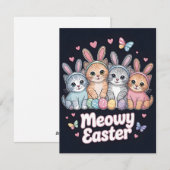 Grappige Meowy Pasen Katten Cute Kitty Eier Kaart (Voorkant / Achterkant)